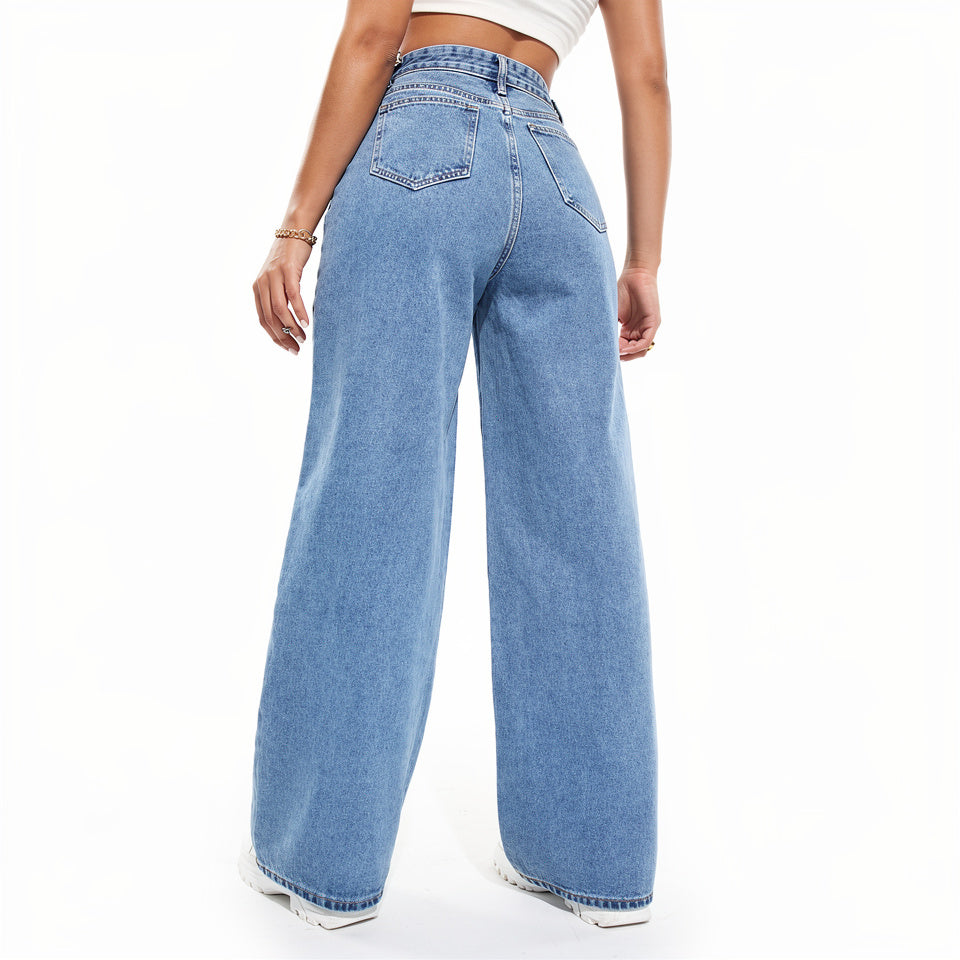 Women’s Y2K Retro Blue Baggy Jeans High Street Fashion