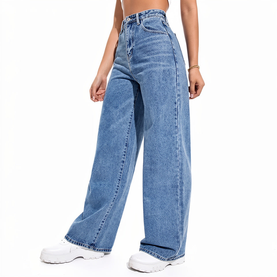Women’s Y2K Retro Blue Baggy Jeans High Street Fashion
