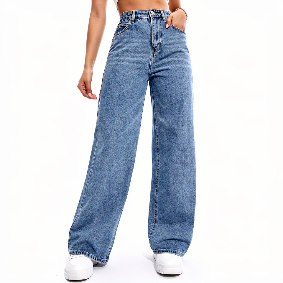 Women’s Y2K Retro Blue Baggy Jeans High Street Fashion