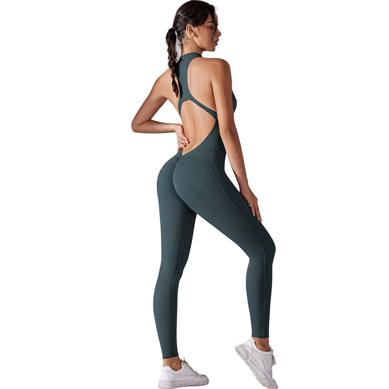 Women’s Shapewear Jumpsuit Ribbed Neck Romper
