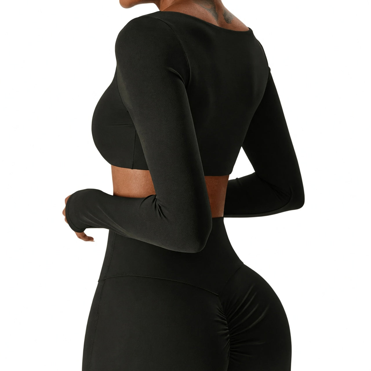 Women's Seamless Fitness Set 2PCS Yoga Leggings & Long Sleeve Crop Top Outfit