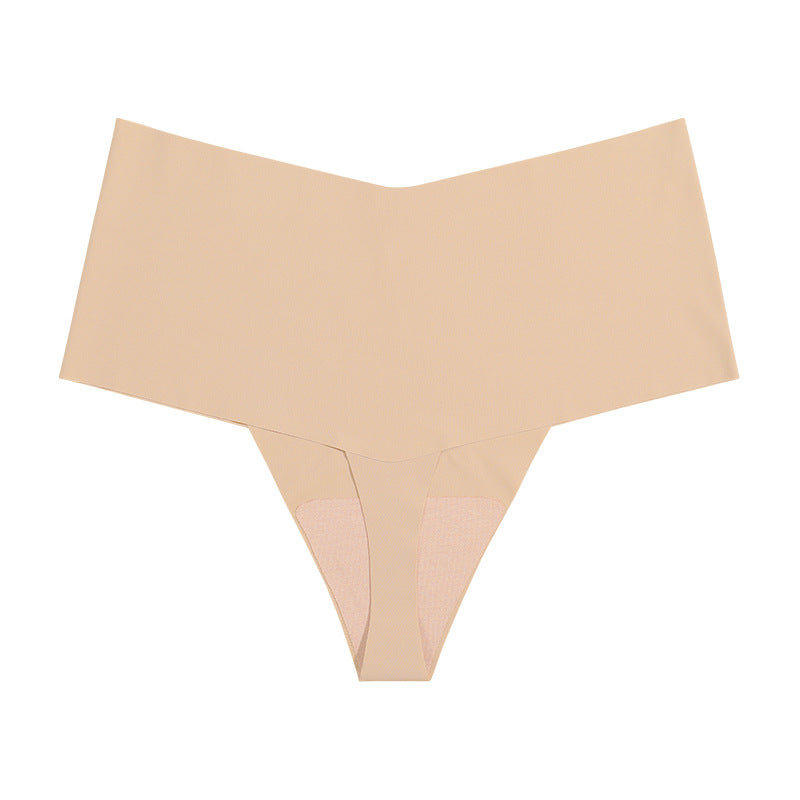 Women's High Waist Seamless Ice Silk T-shaped Cotton Crotch Underwear